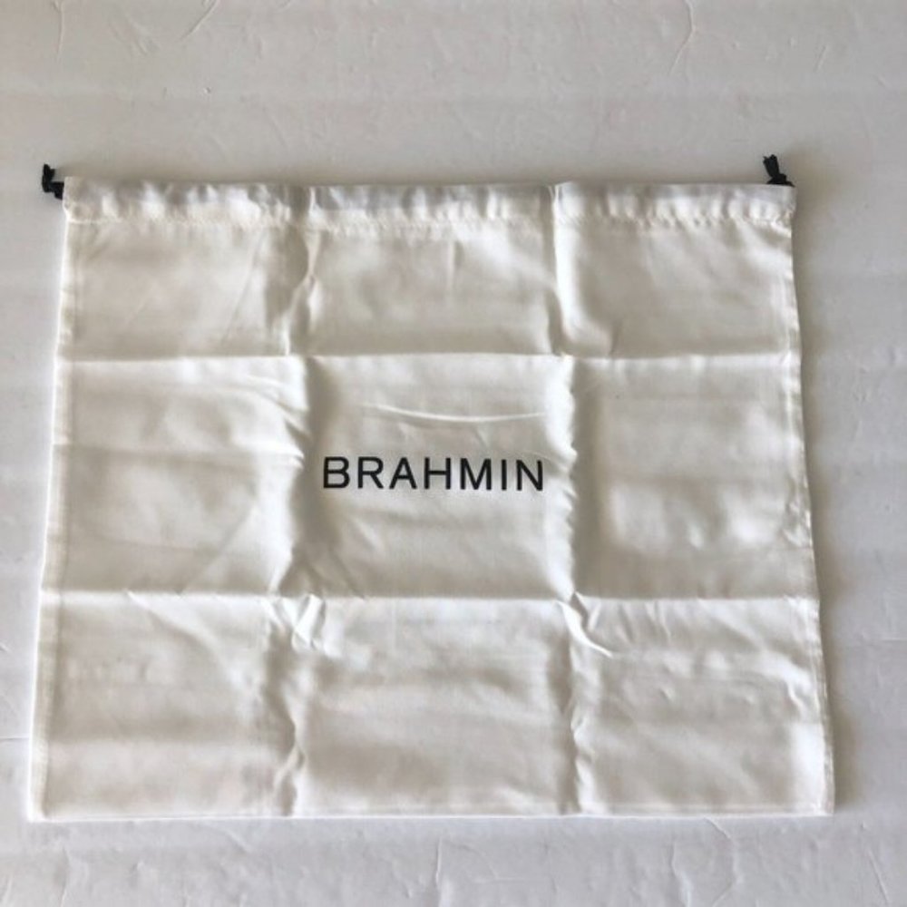 Brahmin Dust bag Drawstring Shoe Purse Cover Storage Cream White 15" x 12.5"